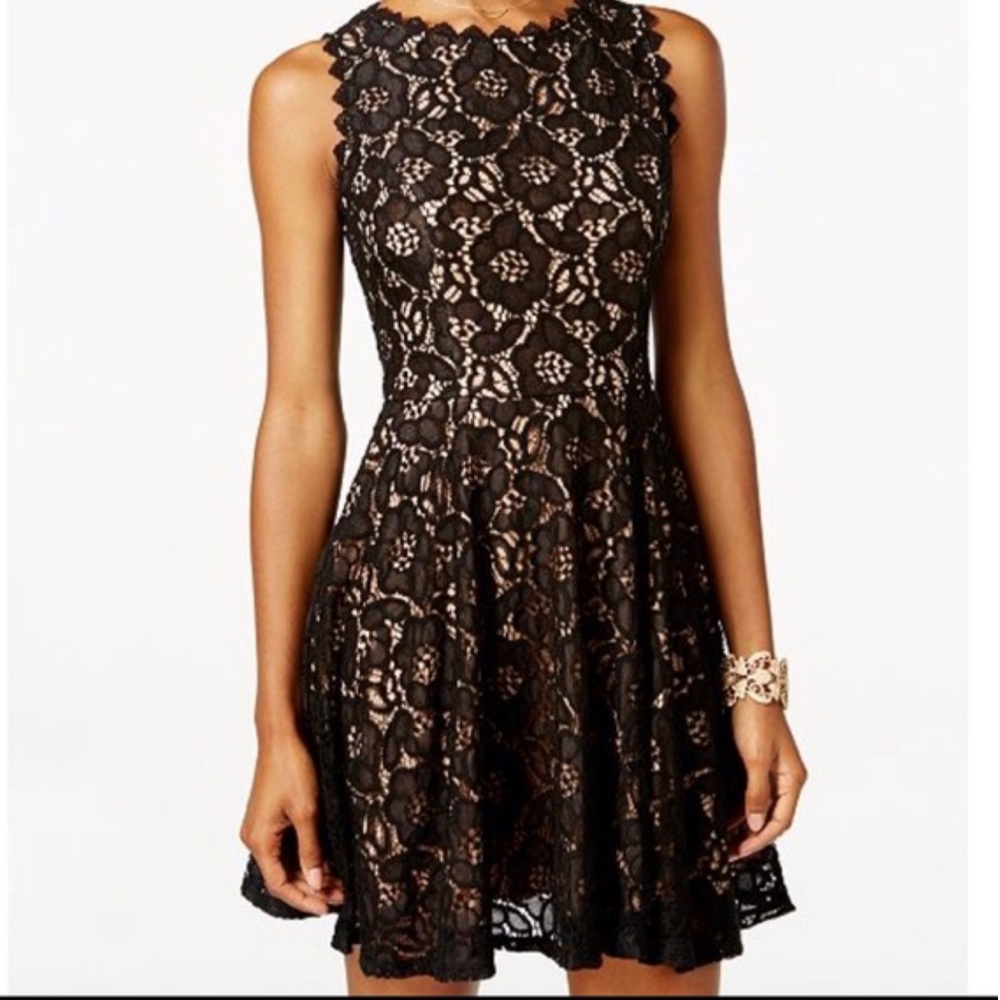 Macy’s City Studio lace black formal dress